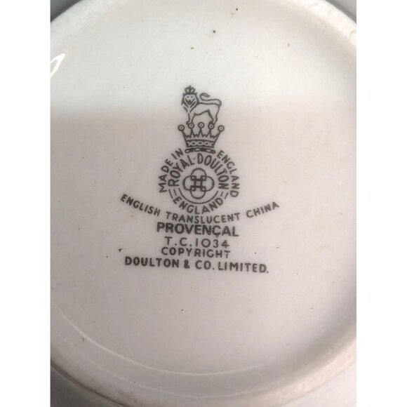 Royal Doulton Provencal T.C. 1034 English Translucent China Flat Teacup Set of 3 - Picture 10 of 10